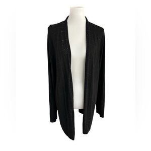 J.Jill open front wool blend sparkly black rhinestone cardigan long sweater